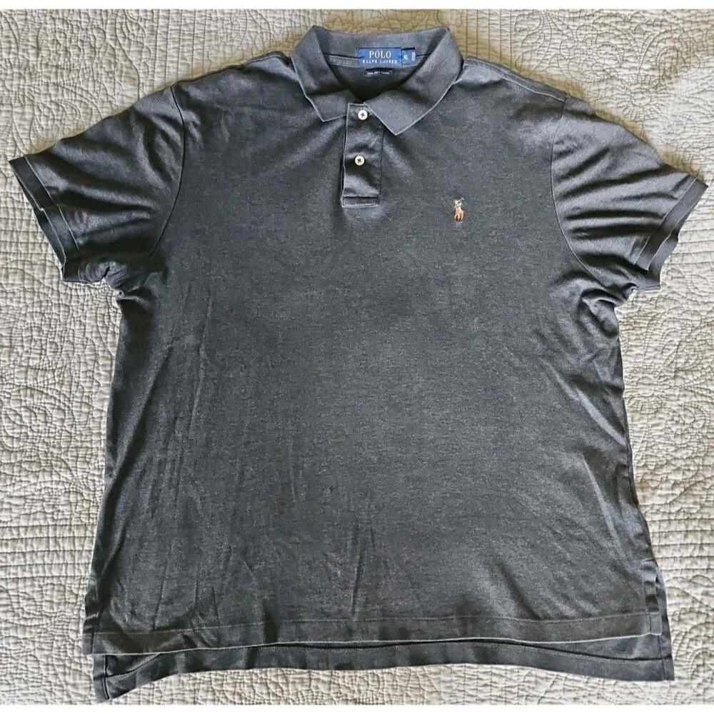 Polo Ralph Lauren XL Gray Pima Soft Touch Polo Shirt Pony